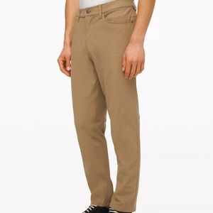 LULULEMON ABC Classic Mens Khaki Beige Tan Pants 34 x 34 Slacks